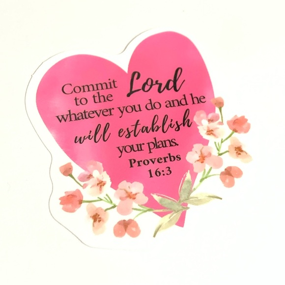 Pink Proverbs Vinyl Sticker - Picture 3 of 3